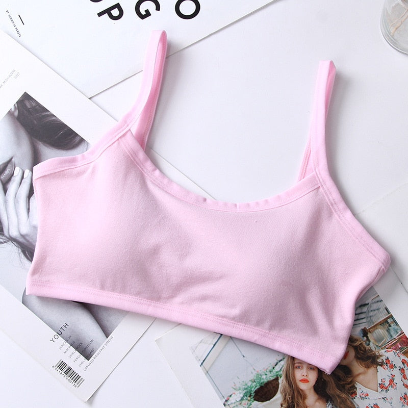 Girls Underwear Cotton Sport Training Bra Teenagers Girls Sling Small Vest Underwear Soft Breathable Teen Bras Puberty Clothing