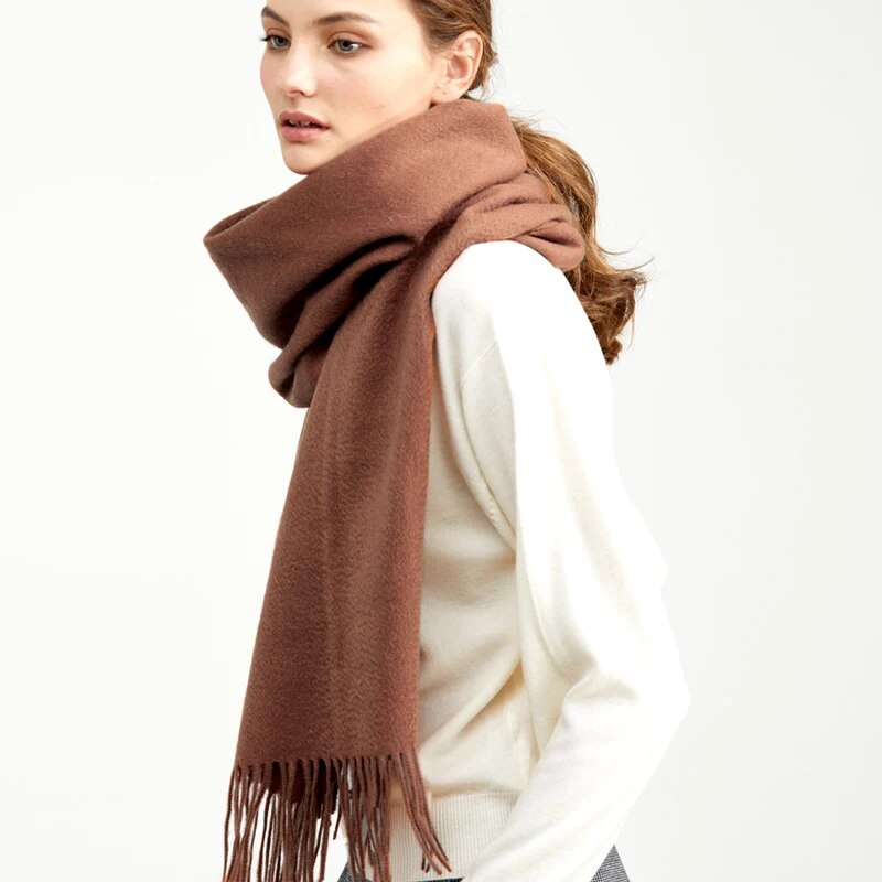 Wool Winter Scarf Women Fashion Shawl Adult Solid Scarves Luxury Autumn Shawls and Wraps  Poncho Scarfs for Ladies Unisex Wrap