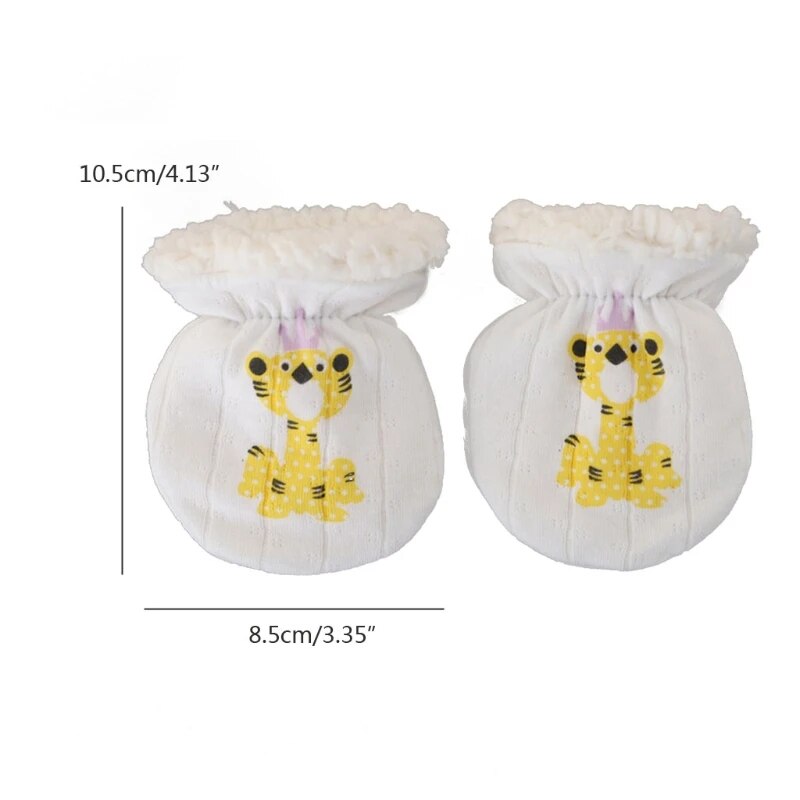 1Pair Winter Gloves Anti-grab Mittens Thicken Warm Fleece Glove Cute Boys Girls Hand Warmer For Newborn Baby 1-3Years