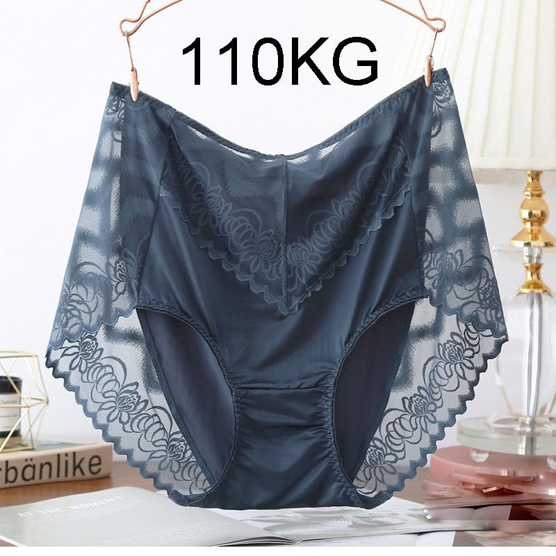 5XL High Waist Elasticity Lace Sexy Panties Soft Modal Seamless Women&#39;s briefs Flowers Hollow Lingerie Big Size Female underwear