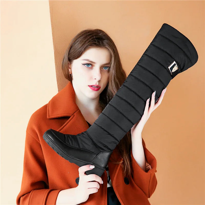 MORAZORA New 2023 Keep Warm Snow Boots Women Fashion Platform Fur Thigh High Over The Knee Boots Plush Ladies Warm Winter Boots