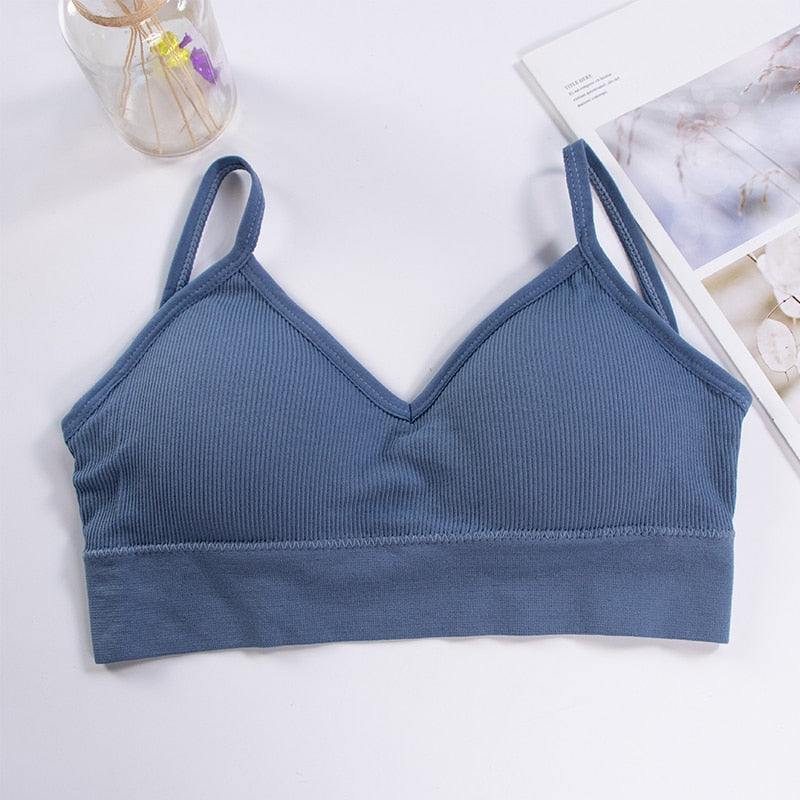 Seamless Vest Bra Tops Slim New Crop Top Without Steel Ring Ladies Slim Vest Top Comfortable Underwear