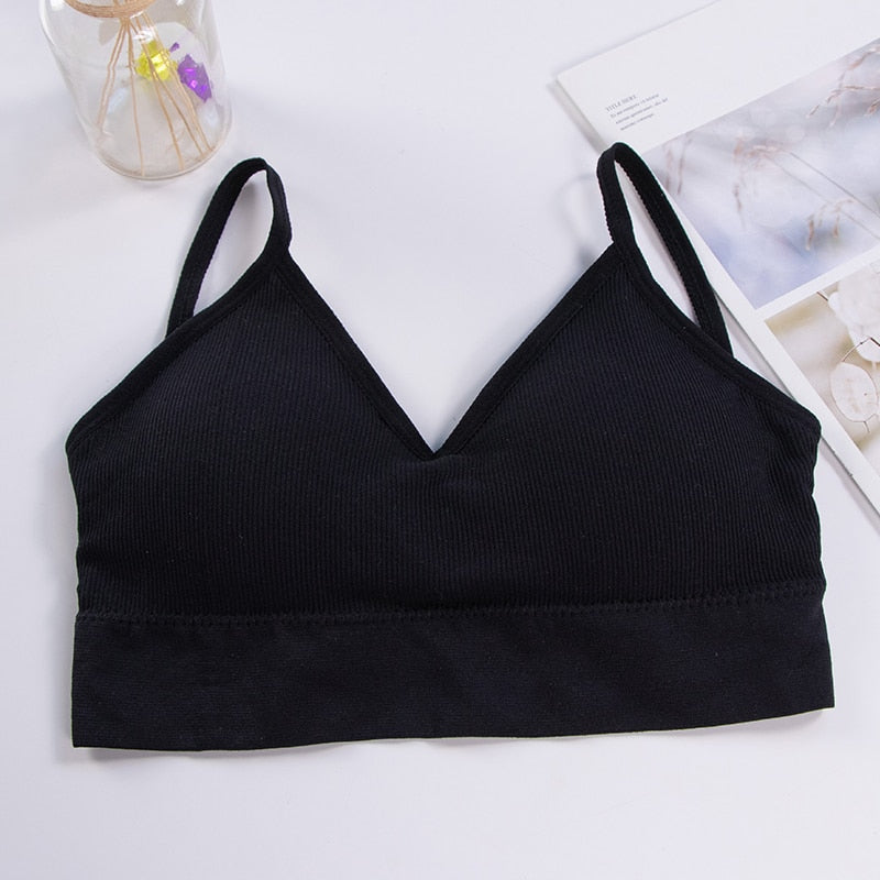 Seamless Vest Bra Tops Slim New Crop Top Without Steel Ring Ladies Slim Vest Top Comfortable Underwear