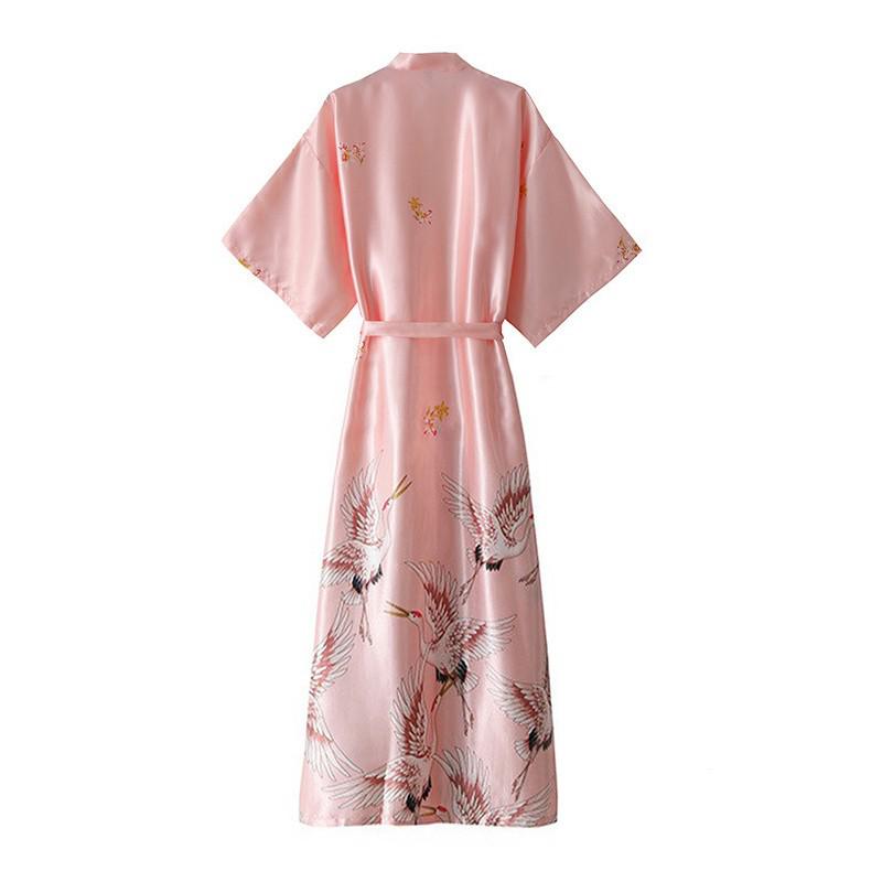 Fashion Women&#39;s Summer Mini Kimono Robe Lady Rayon Bath Gown Yukata Nightgown Sleepwear Sleepshirts Pijama Mujer Size M-XXL