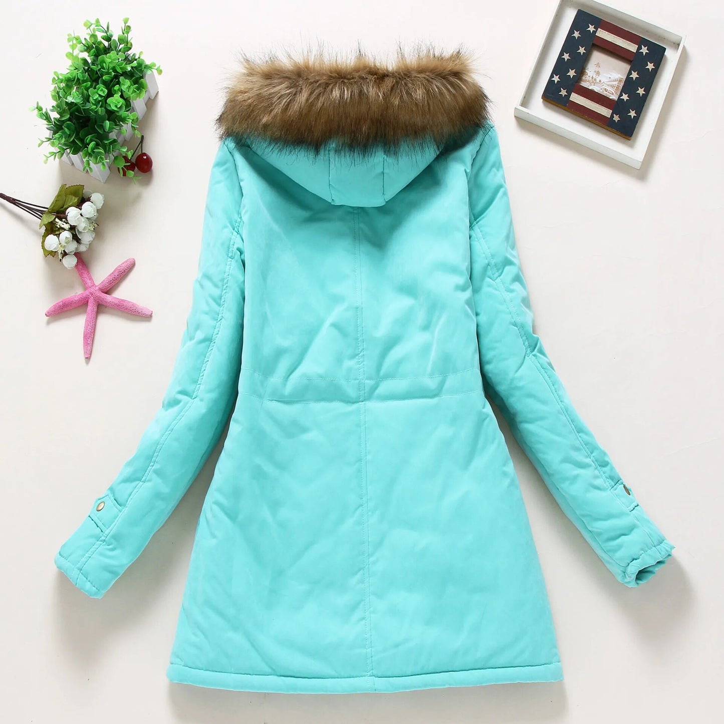 Winter women coat 2019 Women's Parka Casual Outwear Military Hooded fur Coat Down Jackets Winter Coat for Female CC001