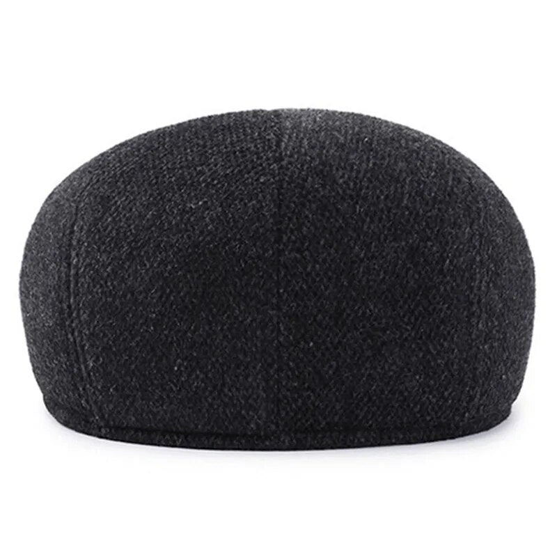 XdanqinX 2022 Winter New Men's Hat Woolen Thick Warm Berets With Earmuffs Male Bone Dad's Hat Trucker Winter Plush Fluff Hats