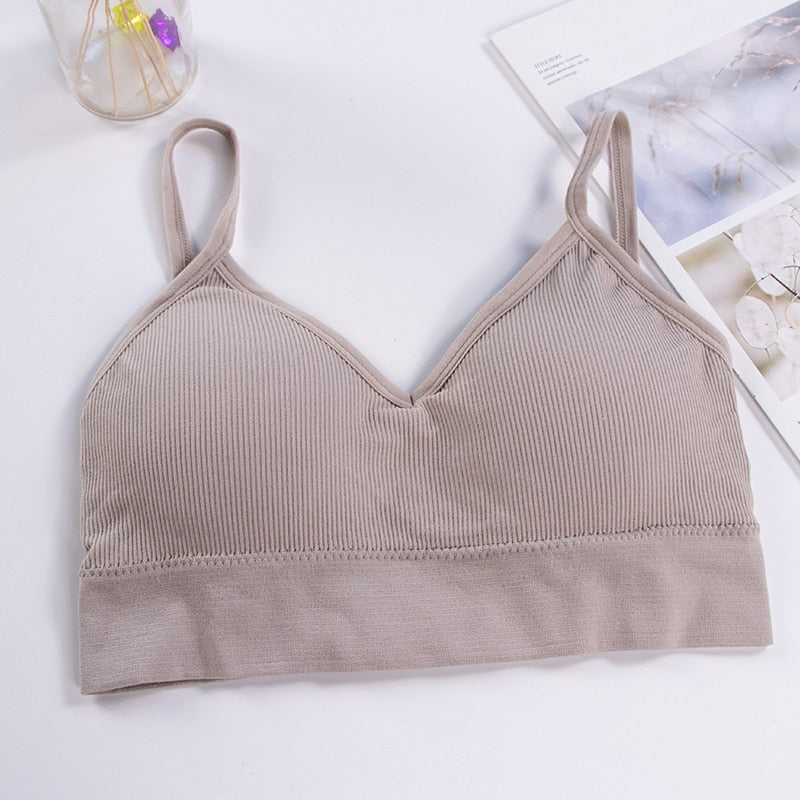 Seamless Vest Bra Tops Slim New Crop Top Without Steel Ring Ladies Slim Vest Top Comfortable Underwear