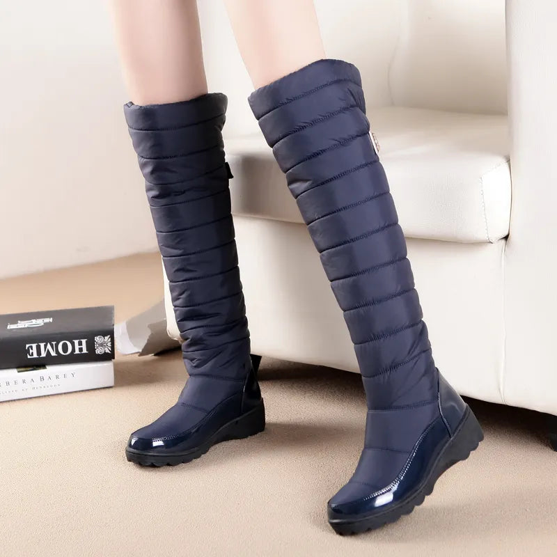 MORAZORA New 2023 Keep Warm Snow Boots Women Fashion Platform Fur Thigh High Over The Knee Boots Plush Ladies Warm Winter Boots