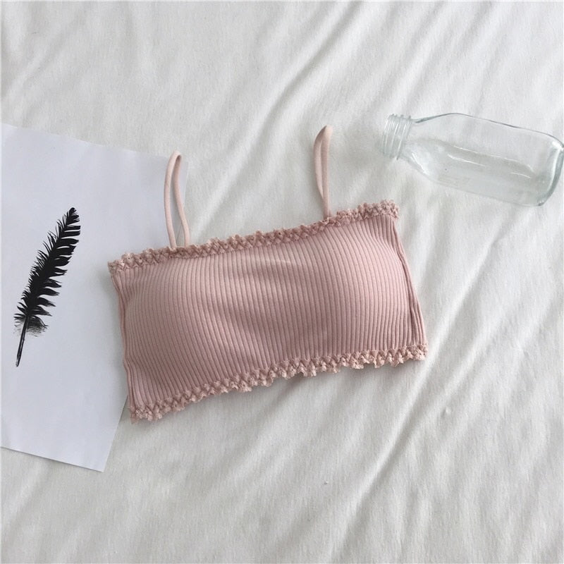 Women&#39;s Cotton Bra Female Tube Top Bra Women&#39;s Suspender Underwear Beautiful Tank Top Seamless Comfort Bra Sport Bra Lace Tops