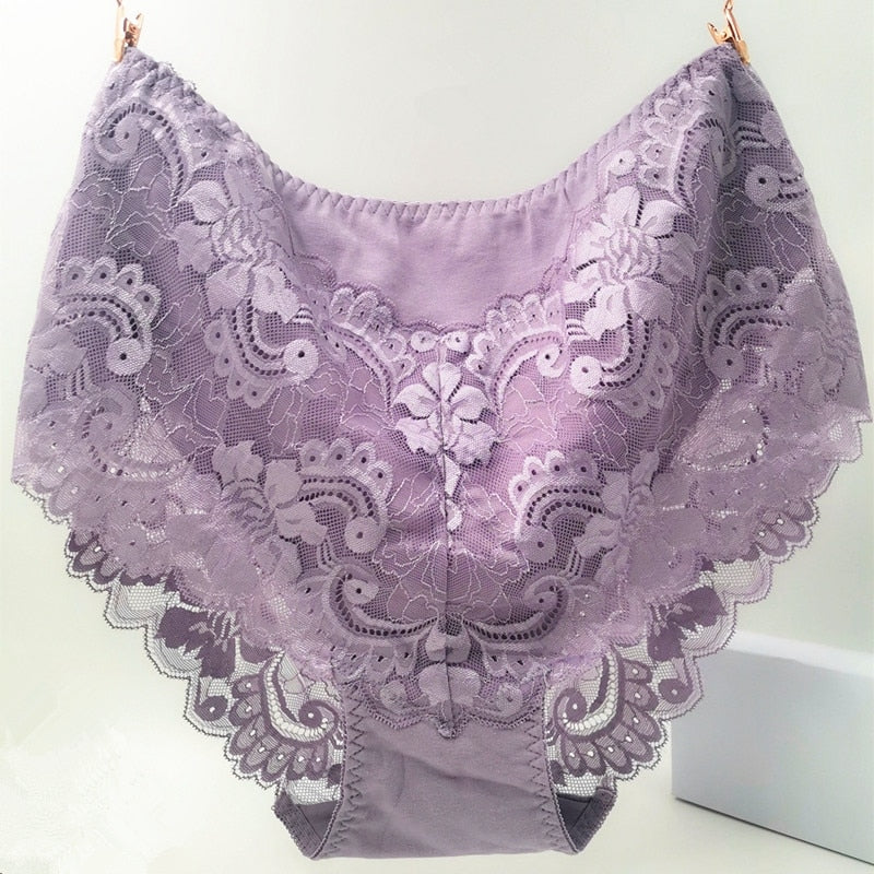 3Pcs/Lot Ropa Interior Femeni Briefs Plus Size 7XL Cotton Cutout Lace Lingeries  Intimates Women&#39;s Panties Underwears