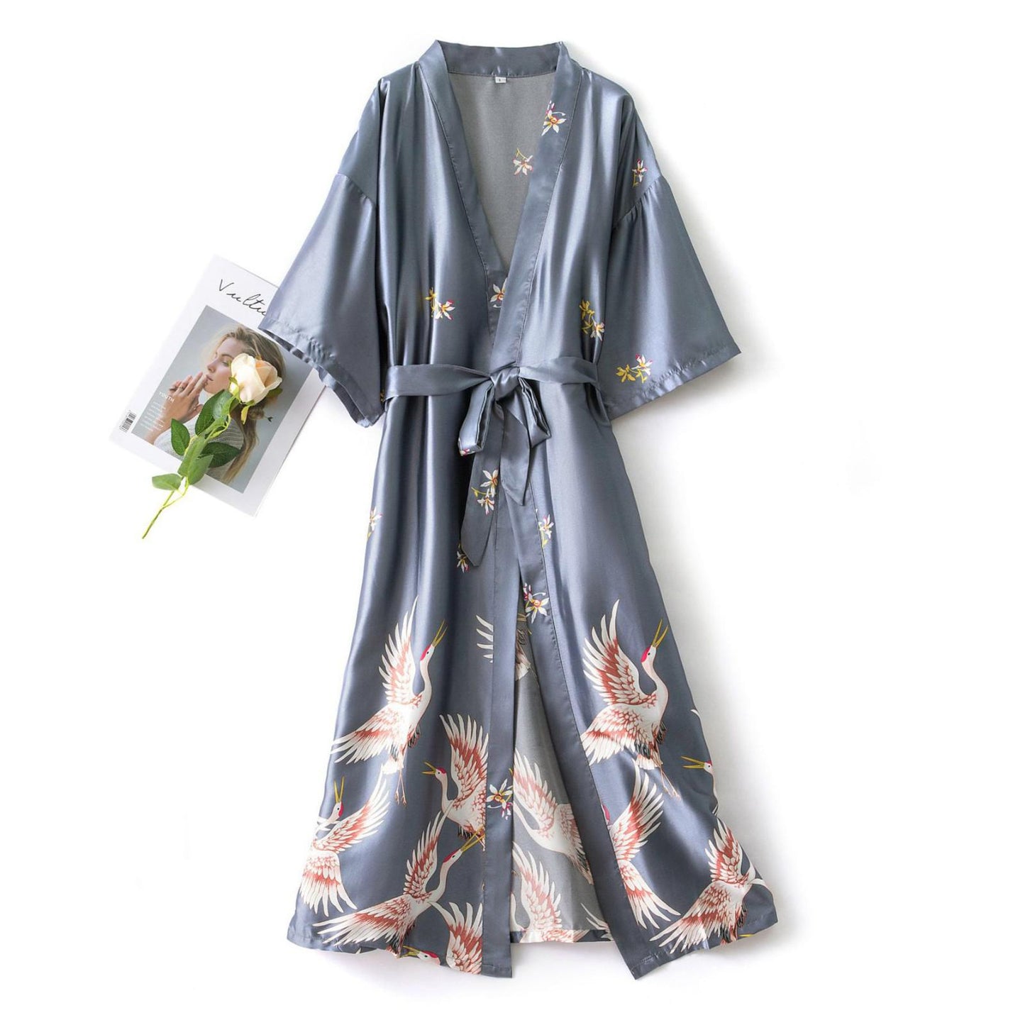 Fashion Women&#39;s Summer Mini Kimono Robe Lady Rayon Bath Gown Yukata Nightgown Sleepwear Sleepshirts Pijama Mujer Size M-XXL