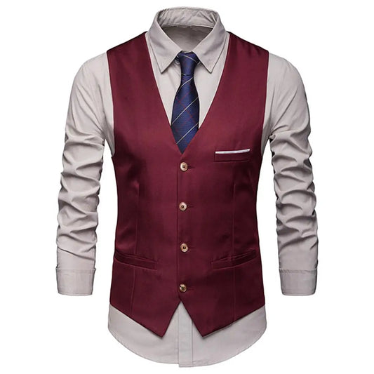 Dress Vests For Men Slim Fits Mens Suit Vest Male Waistcoat Gilet Homme Casual Sleeveless Formal Business Vest chaleco hombre