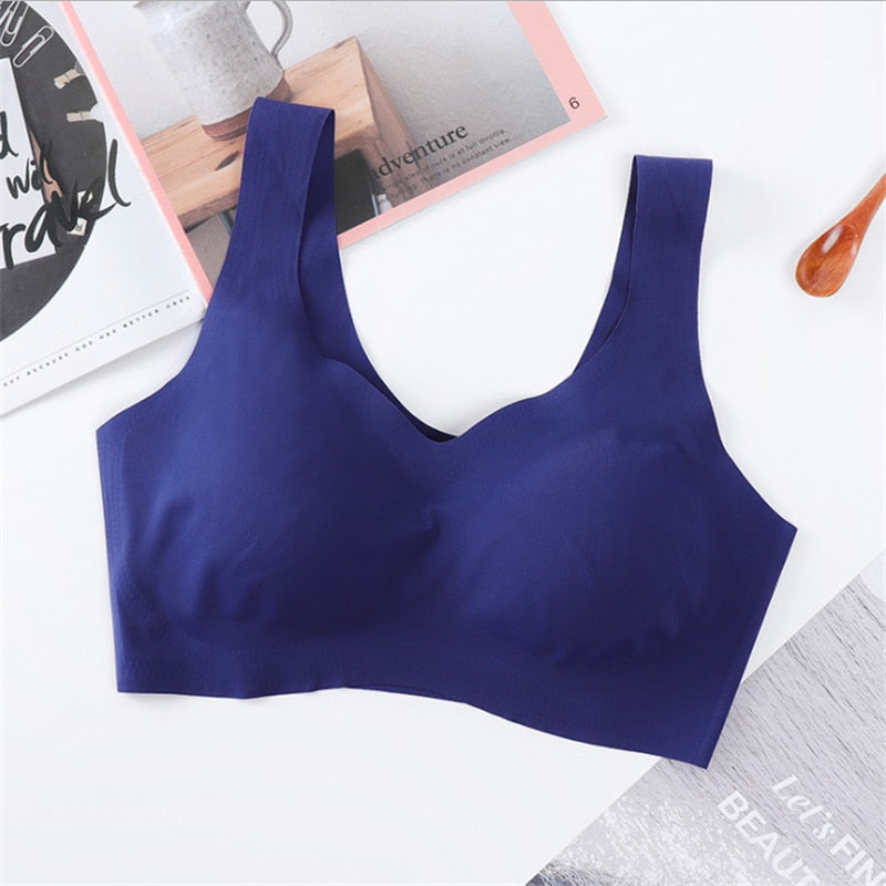 Ice Silk Bra Seamless Vest Bras Women Push Up Underwear Lingerie Sleep Top Padded Bralette Soutien Gorge нижнее белье женское