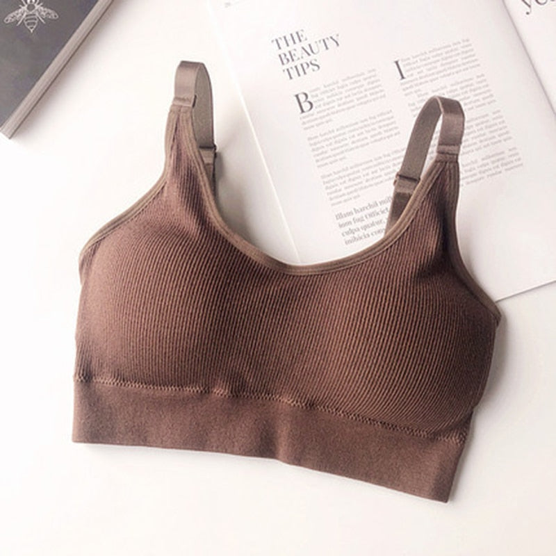 Seamless Vest Bra Tops Slim New Crop Top Without Steel Ring Ladies Slim Vest Top Comfortable Underwear