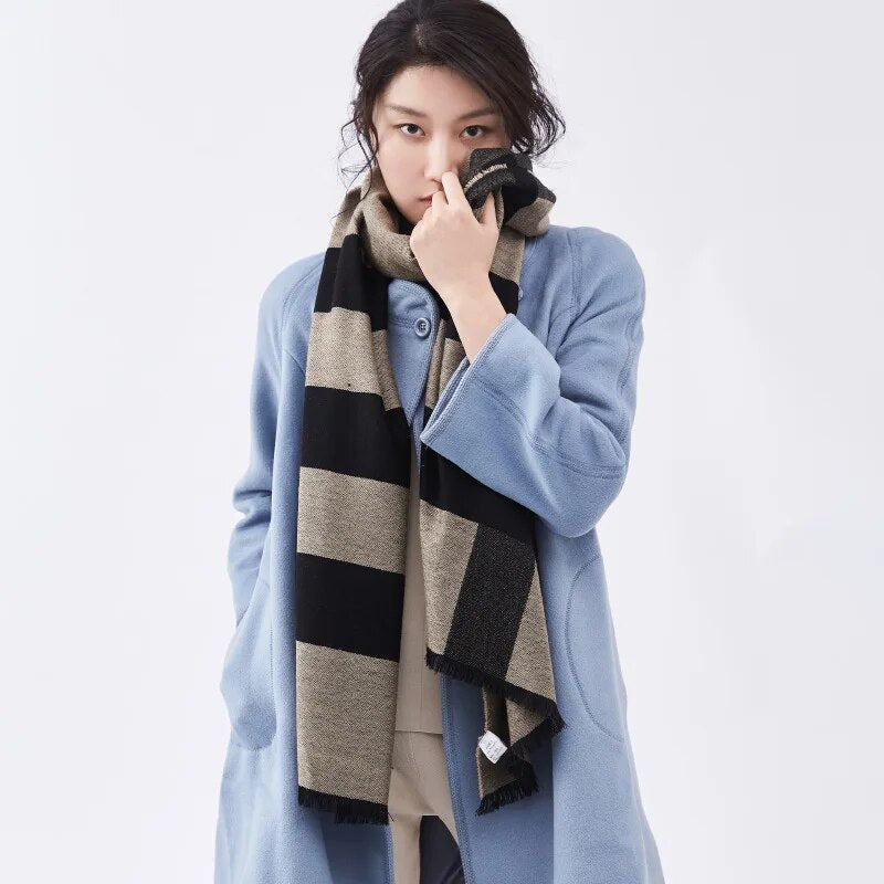 Women scarf  wool  Fashion Women Plaid Scarf Autumn Winter Wool Cashmere Designer Shawl scarf brand Scarves Rainbo