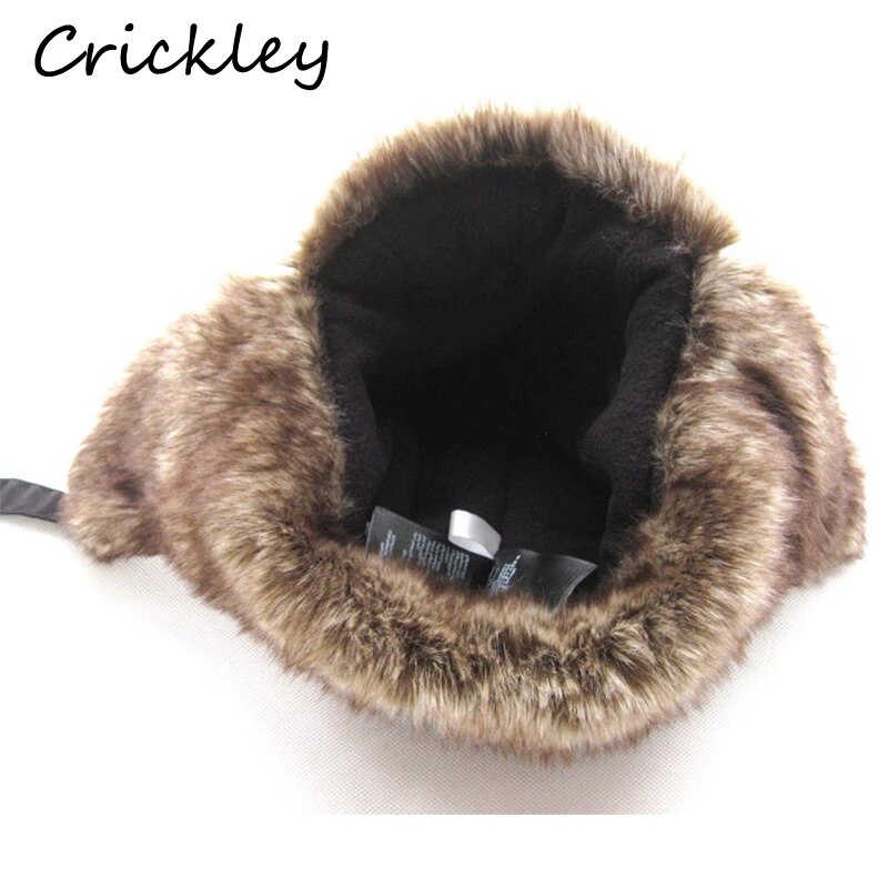 Winter Windproof Thick Warm Children Ushanka Snow Hats Soft Plush Bomber Hats Earflap Russian for Boys Girls Kids Aviator Cap