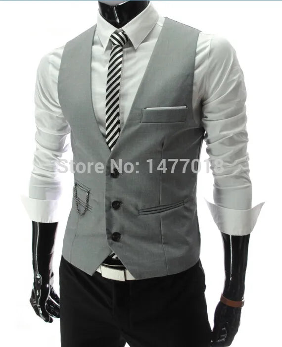 2023 New Arrival Dress Vests For Men Slim Fit Mens Suit Vest Male Waistcoat Gilet Homme Casual Sleeveless Formal Business Jacket