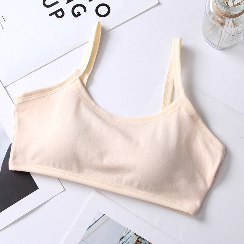 Girls Underwear Cotton Sport Training Bra Teenagers Girls Sling Small Vest Underwear Soft Breathable Teen Bras Puberty Clothing