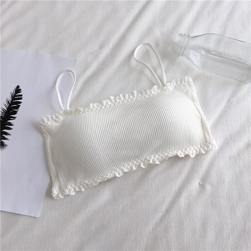 Women&#39;s Cotton Bra Female Tube Top Bra Women&#39;s Suspender Underwear Beautiful Tank Top Seamless Comfort Bra Sport Bra Lace Tops