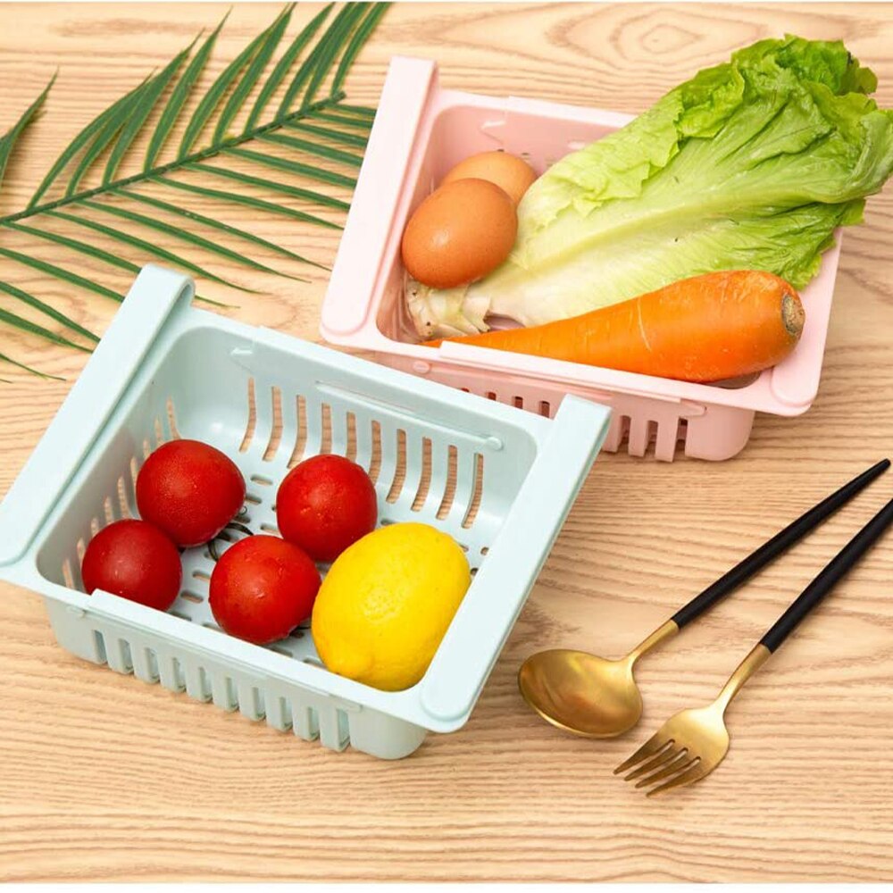 Fridge Organizer Storage Organizer Fridge Food Storage Shelf Adjustable Pull-Out Drawer Basket Storage Rack Kitchen Accessories