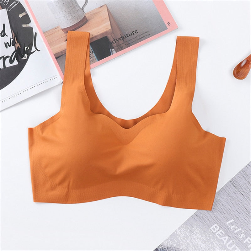 Ice Silk Bra Seamless Vest Bras Women Push Up Underwear Lingerie Sleep Top Padded Bralette Soutien Gorge нижнее белье женское