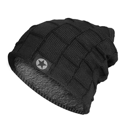 High Quality Star Winter Hat Add Fur Warm Beanies Hat Baggy Skullies Knitted Hat For Men Women Ski Sports Beanies Cap