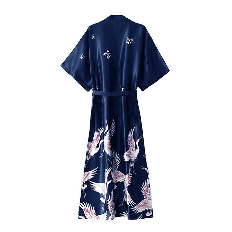 Fashion Women&#39;s Summer Mini Kimono Robe Lady Rayon Bath Gown Yukata Nightgown Sleepwear Sleepshirts Pijama Mujer Size M-XXL