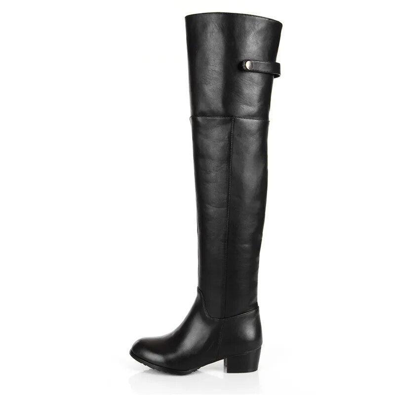 MORAZORA 2021 Genuine leather + PU womens boots in autumn winter fashion shoes over the knee boots solid zipper size 34-45