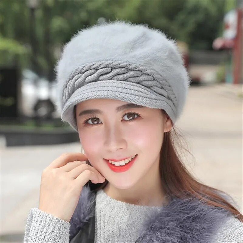 2018 Hot Mink and Fox fur ball cap winter hat  women hat girl knitted hats skullies beanies brand new thick female cap