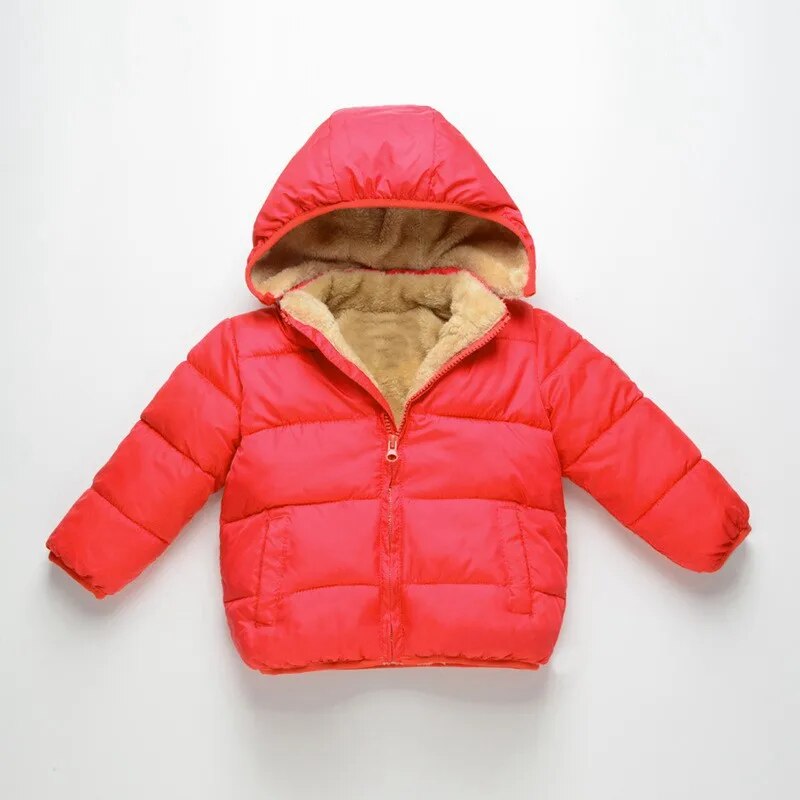 CROAL CHERIE Children's Parkas Winter Jacket For Girl Boys Winter Coat Kids Warm Thick Velvet Hooded Baby Coats Outerwear 90-130