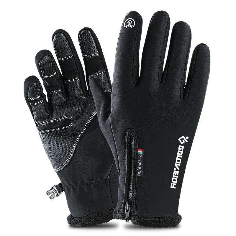 5 Size Cold-proof Unisex Waterproof Winter Gloves Cycling Fluff Warm Gloves For Touchscreen Cold Weather Windproof Anti Slip