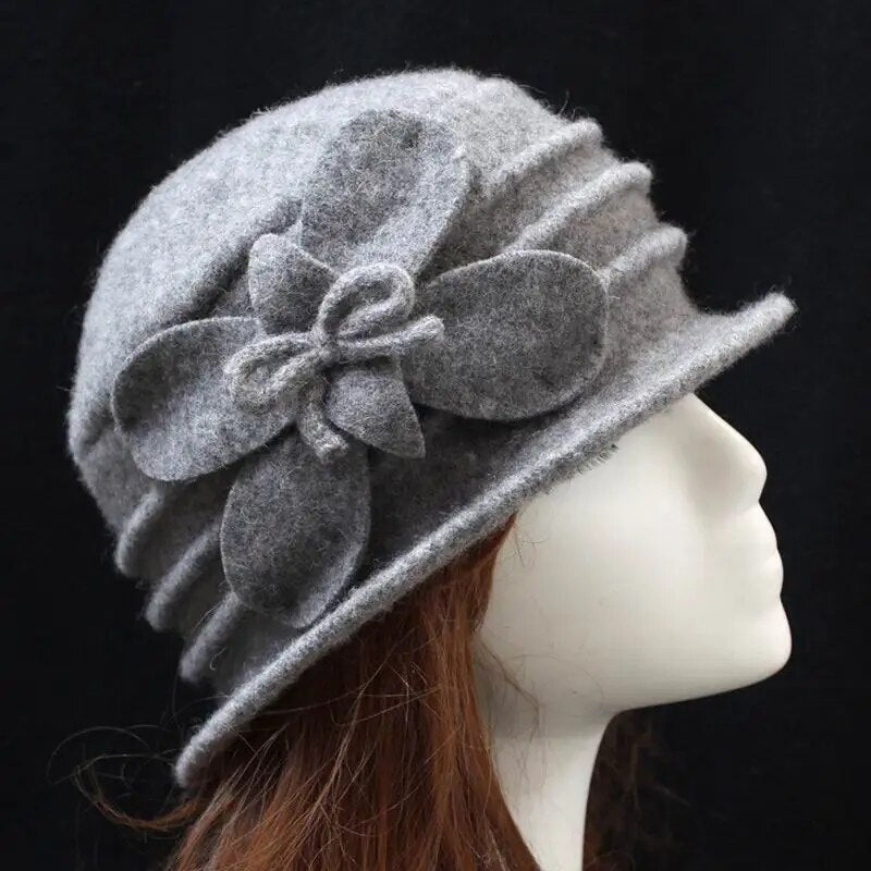 2022 New Dome Fedora Middle aged ladies Wool Hat Mom Hats in Autumn and Winter Warm Cap Free shipping