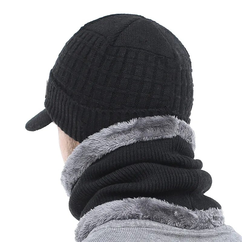 AETRUE Winter Hat Skullies Beanies Hats Winter Beanies For Men Women Wool Scarf Caps Balaclava Mask Gorras Bonnet Knitted Hat