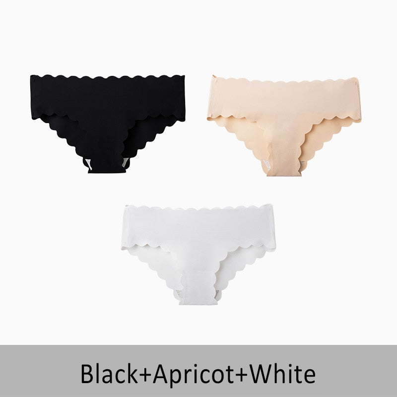 Sexy Panties Ice Silk Women&#39;s lingerie Seamless Underwear Low Waist Cotton Crotch Breathable Briefs Bikini  DULASI 3 pcs/lot