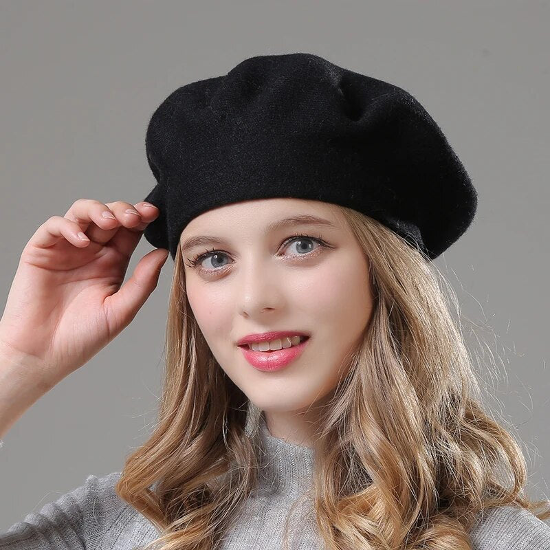 [Rancyword] High Quality Women Winter Hat Berets Cashmere Wool Berets For Girls Casual Knitted Warm Winter Hats Beanie RC2045