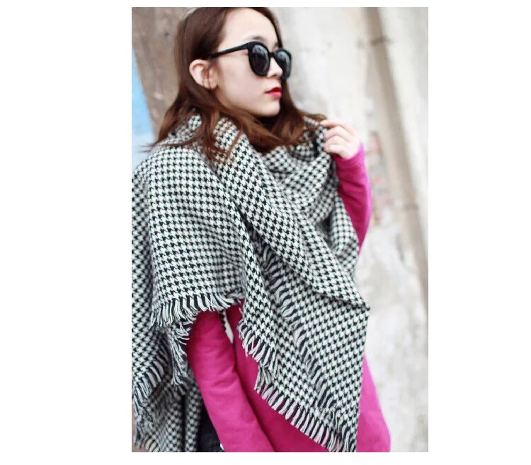 Luxury Brand Scarf for Women plaid bufandas mujer black Houndstooth warm scarf women winter scarves shawls Blanket Scarf