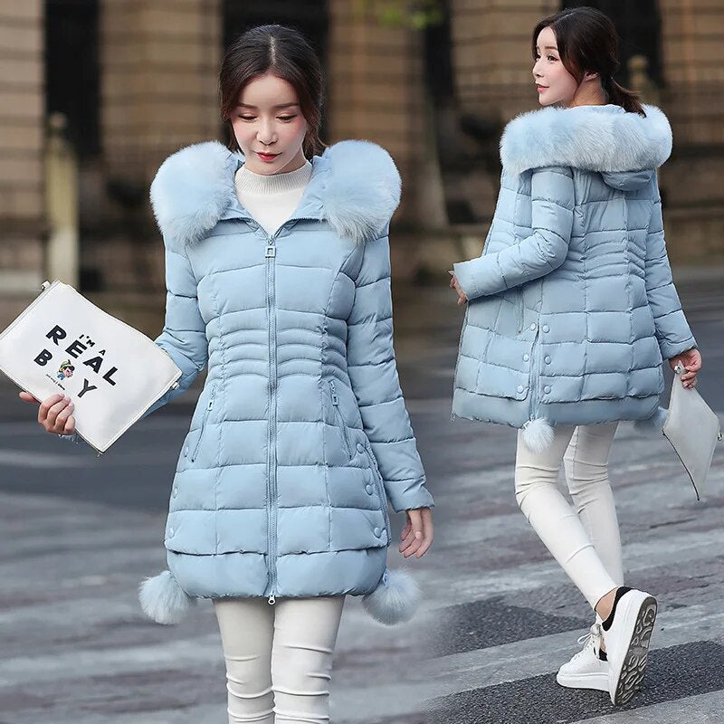 Faux Fur Parkas Women 2023 New Winter Down Cotton Jacket Women Thick Snow Wear Winter Coat Lady Clothing Female Jackets Parkas