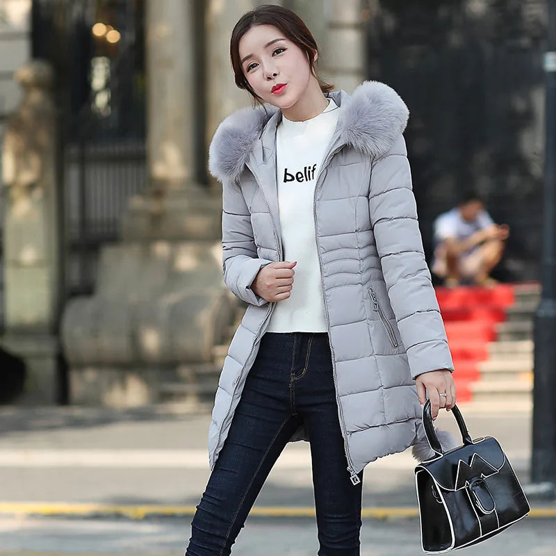 Faux Fur Parkas Women 2023 New Winter Down Cotton Jacket Women Thick Snow Wear Winter Coat Lady Clothing Female Jackets Parkas