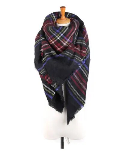 140*140cm Unisex Women Men Warm Blanket Large Oversized Tartan Scarf Wrap Shawl Bufandas Plaid Cozy Checked Pashmina Scarves