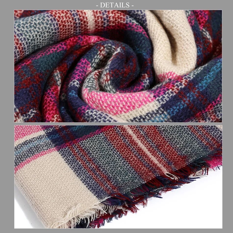 Winter Scarf Women Plaid Scarf Warm Designer Triangle Cashmere Shawls Women's Scarves Dropshipping VS051