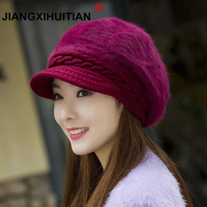 2018 Hot Mink and Fox fur ball cap winter hat  women hat girl knitted hats skullies beanies brand new thick female cap