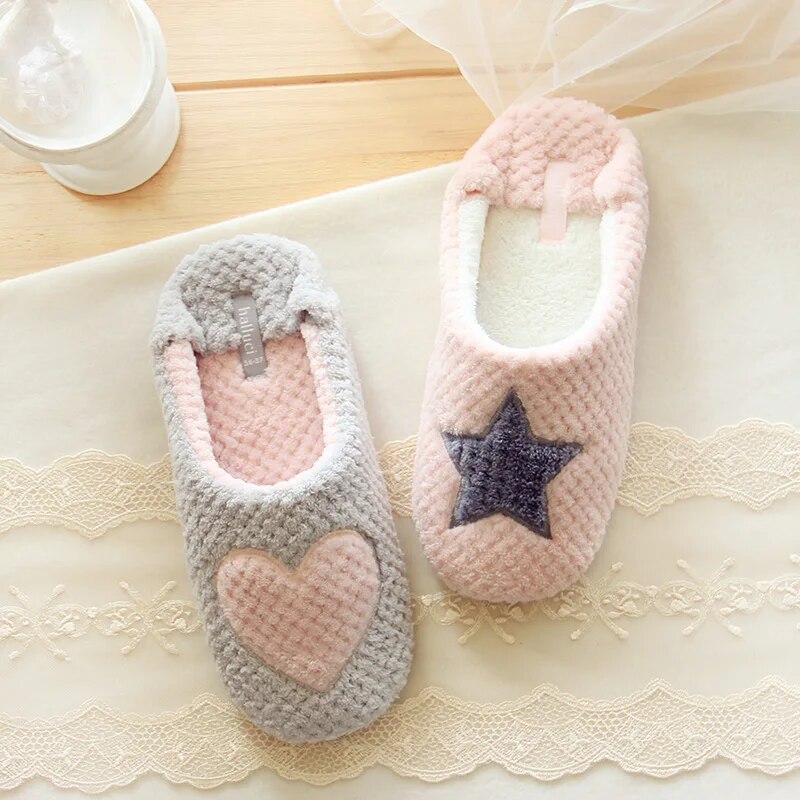 Women Home Slippers Warm Winter Cute Indoor House Shoes Bedroom Room For Guests Adults Girls Ladies Pink Soft Bottom Flats