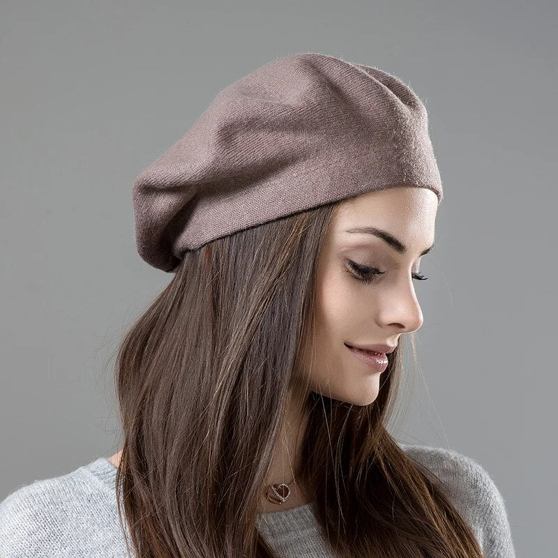 [Rancyword] High Quality Women Winter Hat Berets Cashmere Wool Berets For Girls Casual Knitted Warm Winter Hats Beanie RC2045