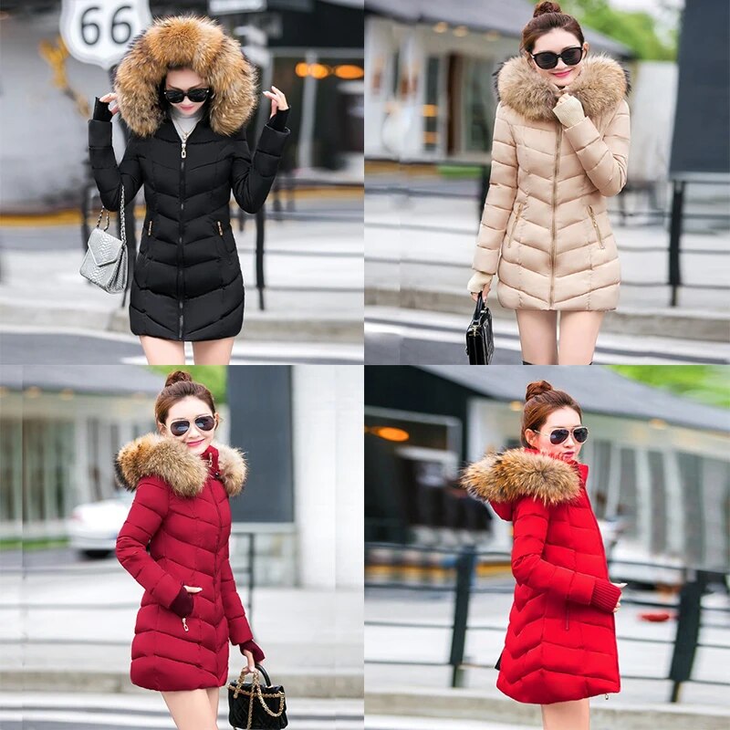 winter jacket women 2019 New parka Female Women Winter Coat Thickening Cotton Outwear Faux fox fur casacos de inverno feminino