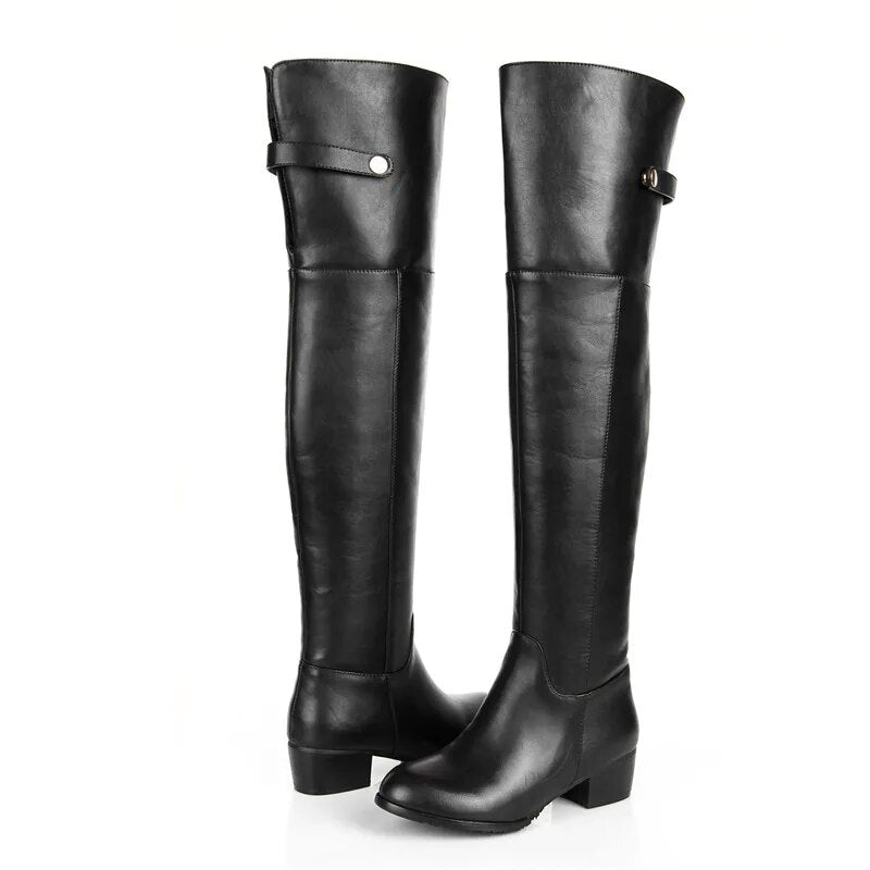 MORAZORA 2021 Genuine leather + PU womens boots in autumn winter fashion shoes over the knee boots solid zipper size 34-45