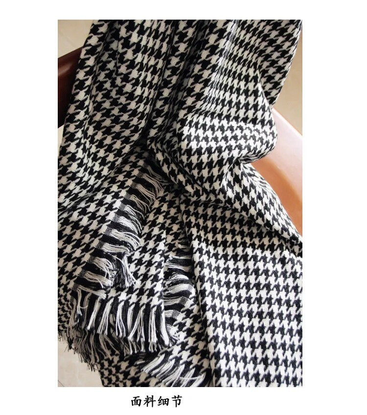 Luxury Brand Scarf for Women plaid bufandas mujer black Houndstooth warm scarf women winter scarves shawls Blanket Scarf