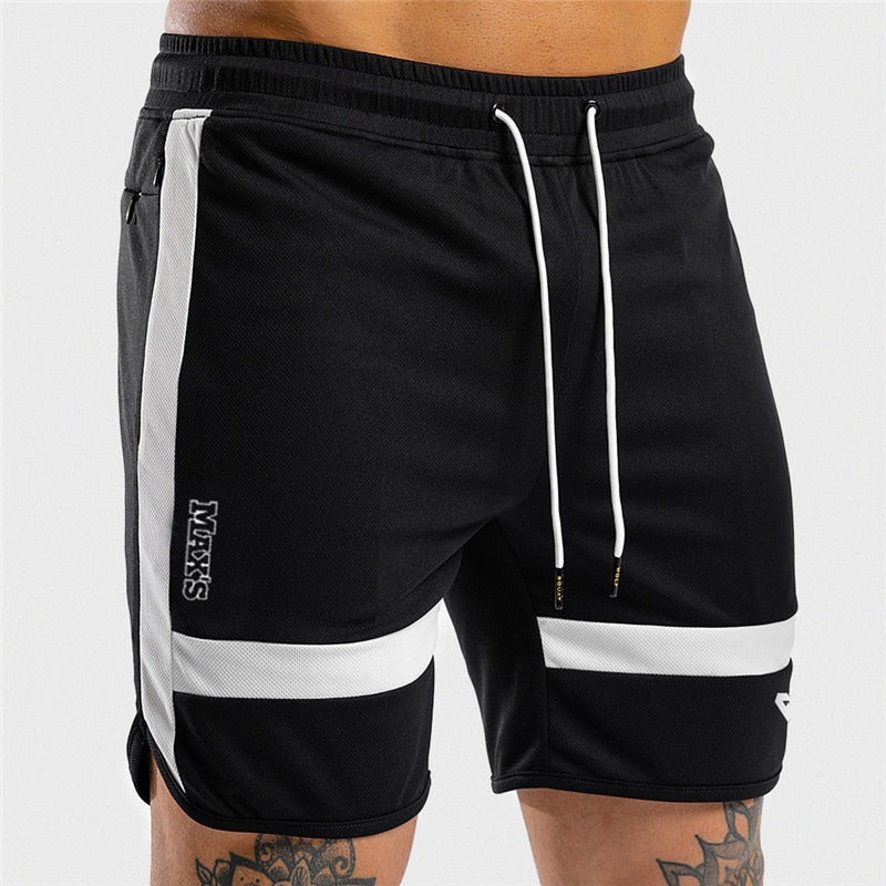 NEW Fitness Sweatpants Shorts Man Summer Gyms Workout Male Breathable Mesh Quick dry Sportswear Jogger Beach Brand Short Pants