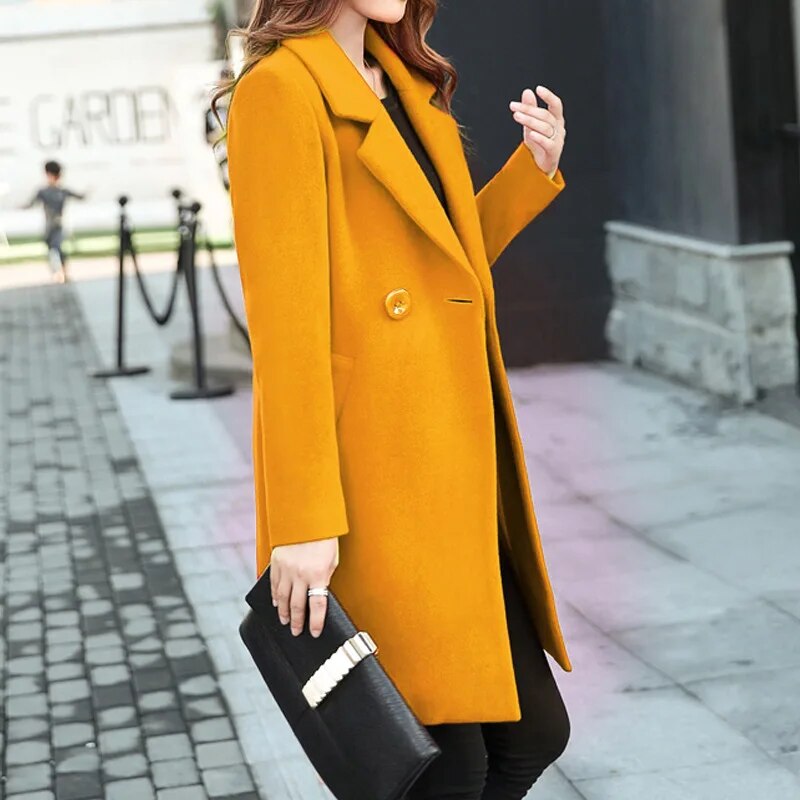 Winter Coat Women Wool Coat Women Ladies female Winter Blue Red Coats Jacket monteau femme Outwear Woman Autumn Winter(in stock)