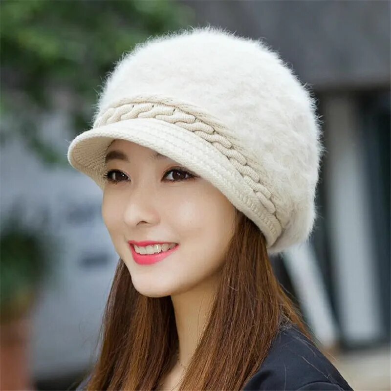 2018 Hot Mink and Fox fur ball cap winter hat  women hat girl knitted hats skullies beanies brand new thick female cap