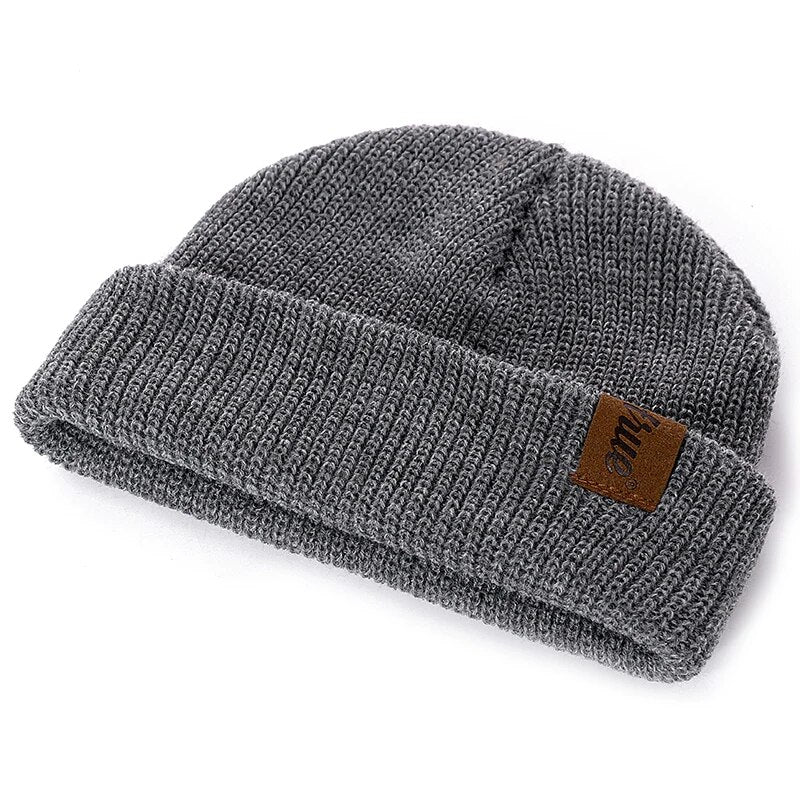 7 Colors PU Letter True Casual Beanies for Men Women Girl Boy Fashion Knitted Winter Hat Solid Hip-hop Skullies Hat Unisex Cap